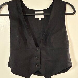 Reformation Black Cropped Vest Top
